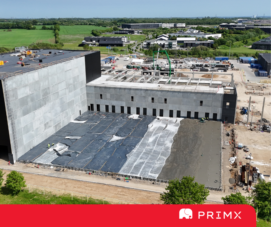 Denmark | 2,100 m³ of concrete placed for the PrīmX Concrete Technology - Highbay slab